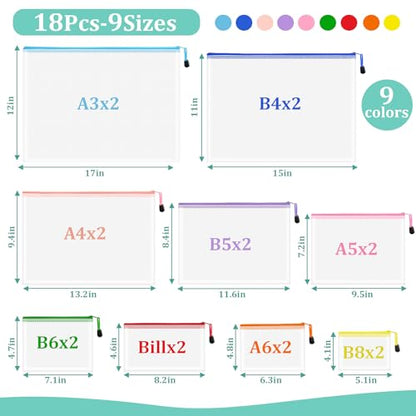 18pcs Mesh Zipper Pouch Bags (18 Count)