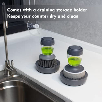 Dish Brush with Soap Dispenser (2 Count)