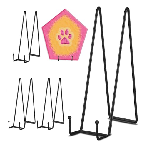 5 Pack 16 Inch Black Plate Stand for Display Large book stands Display Easel Table Top Easel for Picture (5 Count)