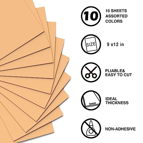 Peach Foam Sheets Crafts 9x12 Inch 2mm Eva Color Craft Foam Paper for Crafts Project Preschoolers Classroom Scrapbooking DIY Cosplay (10 Count)