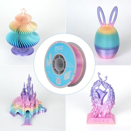 Silk Rainbow PLA 3D Printer Filament (10 Count)