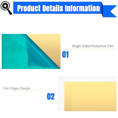 Brass Sheet 8" x 8" 0.5mm Thick