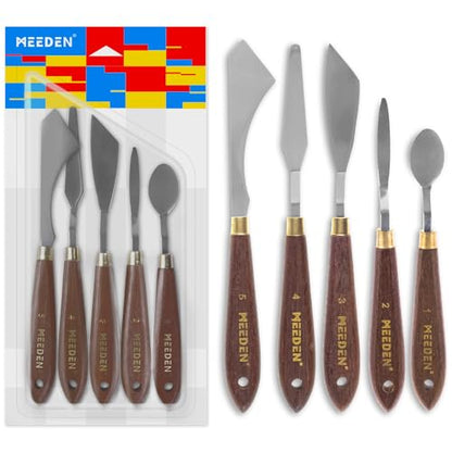 5 Pieces Painting Knife Set Versatile Stainless Steel Spatula Palette Knife Oil Painting Accessories Mixing Scraper for Oil (5 Count)