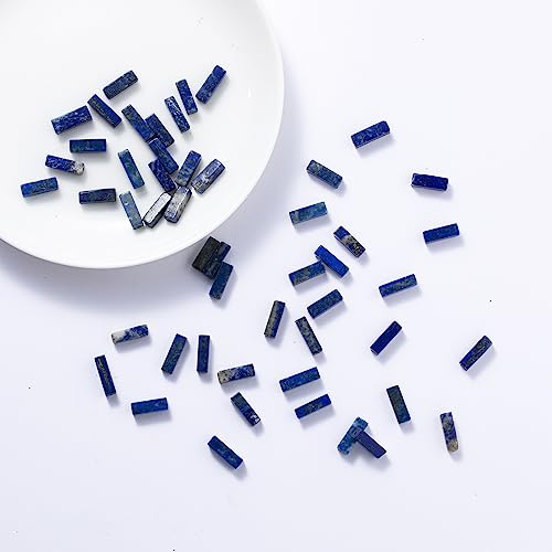Natural Lapis Lazuli Rectangle Tube Beads 4x13mm 38cm (28 Count)