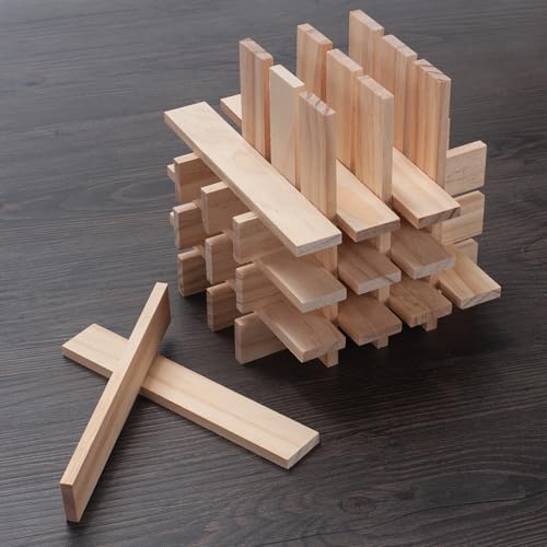 Wood Strips Slats Wooden Dowels for Crafts 1 (30 Count)