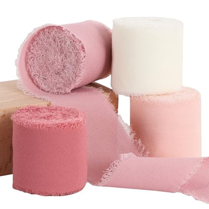 4 Rolls Silk Chiffon Ribbon (66 Foot)