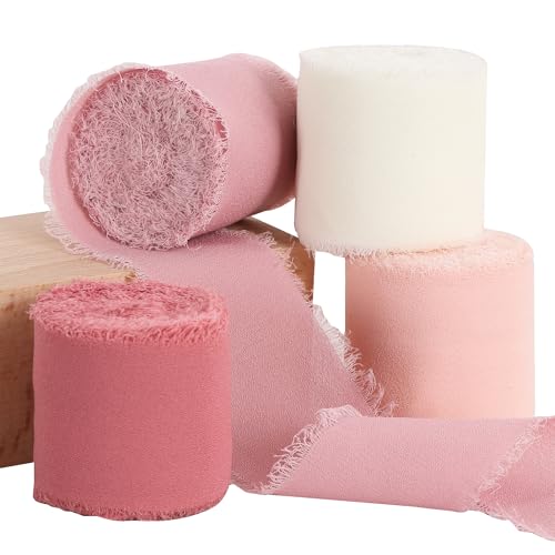 4 Rolls Silk Chiffon Ribbon (66 Foot)