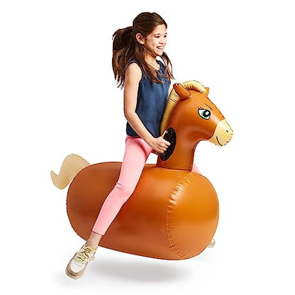 Hop N Go Inflatable Riding Bouncy Horse Hopping Toys for Kids Ages 5+