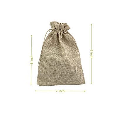 Pack of 25 Burlap Gift Bags with Drawstring Linen Jewelry Pouches Wedding Hessian Jute Bags for Birthday and Treat Pouches Party Wedding Favors Gift