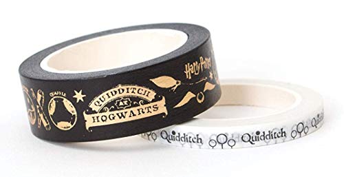 Harry Potter Quidditch Match Set of 2 Foil Accent Washi Tape Rolls for Scrapbooking and Crafts