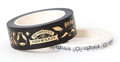 Harry Potter Quidditch Match Set of 2 Foil Accent Washi Tape Rolls for Scrapbooking and Crafts