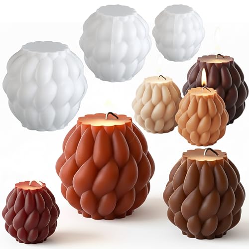 3 Pack Spiral Ball Cylinder Soap & Candle Mold (3 Count)