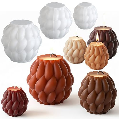 3 Pack Spiral Ball Cylinder Soap & Candle Mold (3 Count)