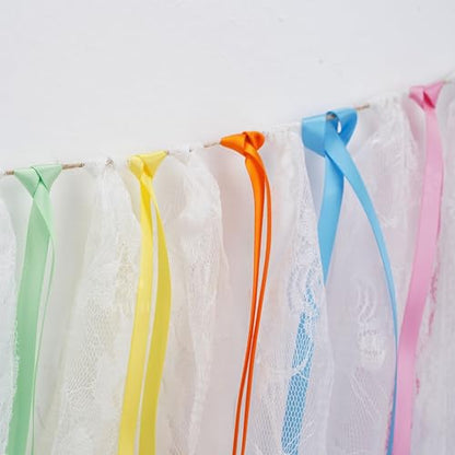 Pastel Rainbow Ribbon Assortment Satin Rainbow Colored Ribbon 3 (150 Foot)