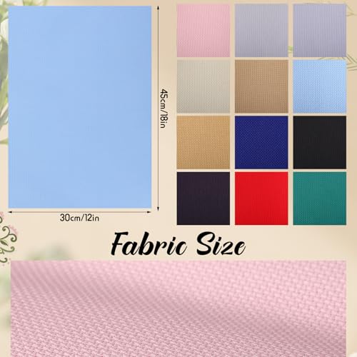 12 Pcs 14 Count Aida Cloth Cross Stitch Fabric (12 Count)