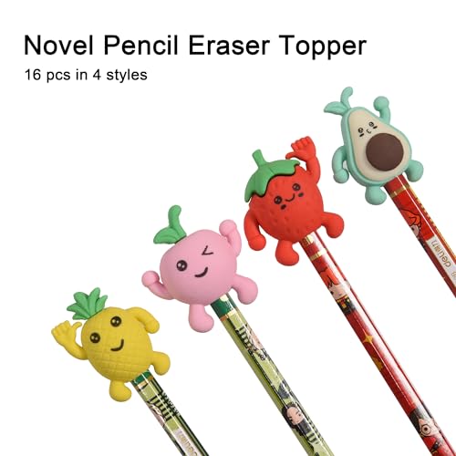 16Pcs Pencil Top Erasers for Kids (16 Count)