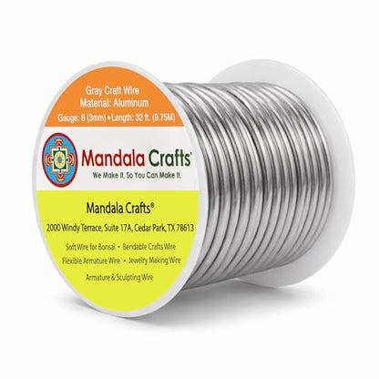 8 Gauge Gray Anodized Aluminum Craft Wire
