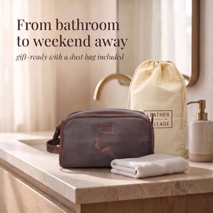 Leather Toiletry Bag for Men