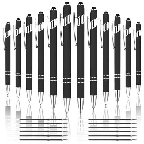 12 PCS 2 in 1 Stylus Ballpoint Pen with Stylus Tip (12 Count)