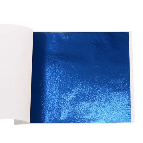100 PCS Imitation Gold Leaf Sheets Blue Foil (100 count)