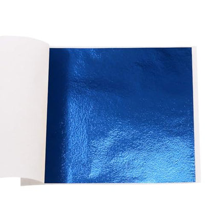 100 PCS Imitation Gold Leaf Sheets Blue Foil (100 count)