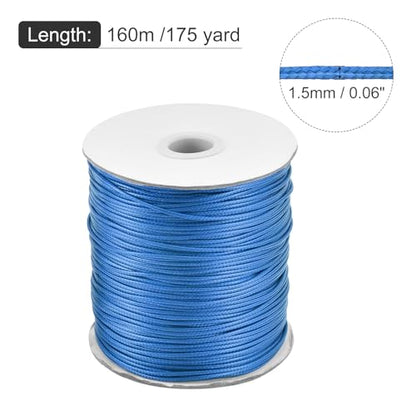 Waxed Cord 1.5mm Waxed Polyester Cord 175 Yard Wax String for Bracelet Making