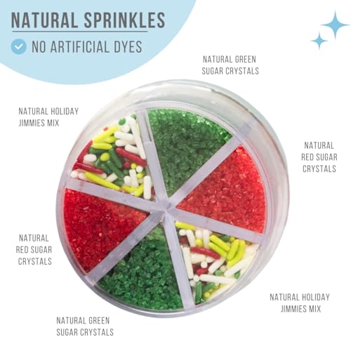 Sprinkles 6 Cell Edible Sprinkle Mix Jimmies Perfect for Cake Decorations Baking Ice Cream Cookies Cupcake Topper (2.75 Ounce)