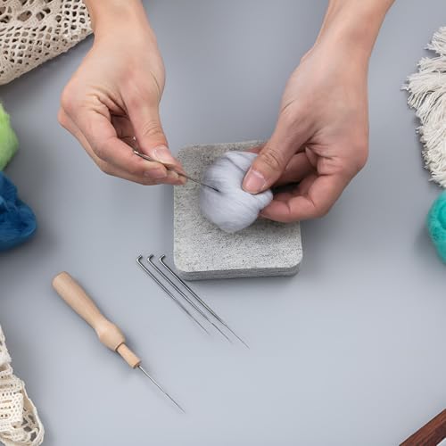 2 Pcs Needle Felting Pad Needled Felting Mat Wool Supplies Thick Firm Base Woolen Block for Beginners Crochet Knitting Projects Kit Tool (2 Count)