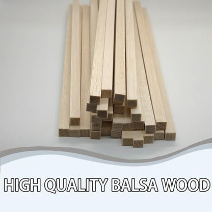 30Pcs Balsa Wood Square Dowels 3 (30 Count)