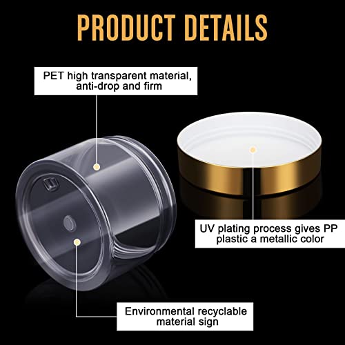 36 Pieces 4 oz Plastic Jars with Lids Wide Mouth Airtight Reusable Container Acrylic Cosmetic Small Jars for Lotions Ointments Travel Toiletries Creams Make up Storage (36 Count)