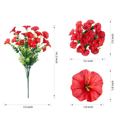 Artificial Flowers Fake Plants for Outdoors Decoration (12 Count)