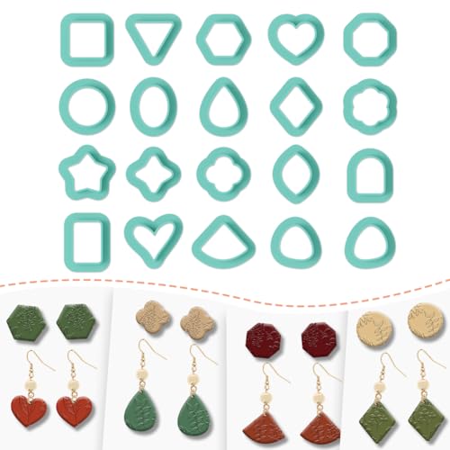 20pcs Basic Shape Geometric Clay Cutters (20 Count)
