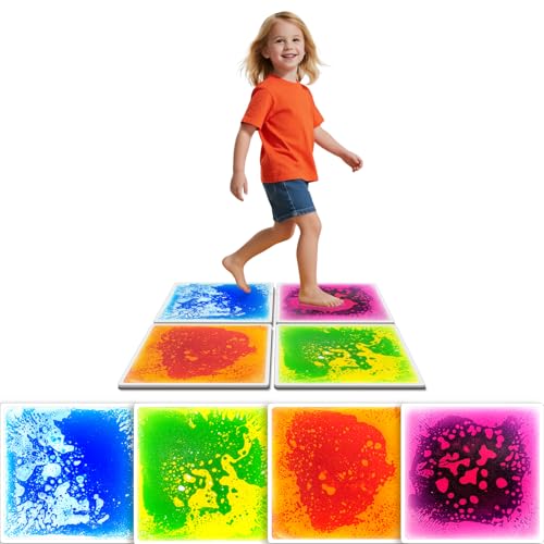 Liquid Sensory Floor Tiles for Kids (4 Count)