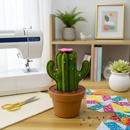 Saguaro Shaped Pin Cushion with Sewing Notions