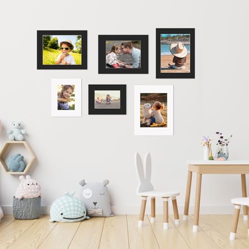 8x10 Black Picture Mats with Core Bevel Cut Frame Mattes for 5x7 Pictures