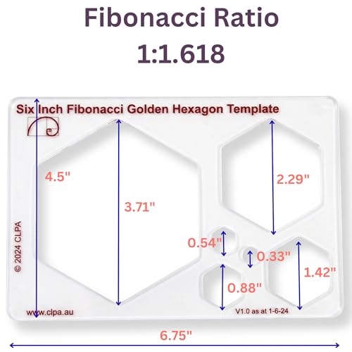 Fibonacci 6" Hexagon Drawing Template