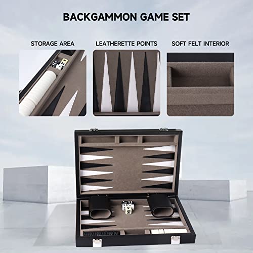 GSE Premium Leather Backgammon Board Game Set