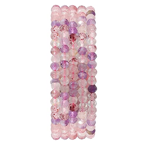 Natural Fluorite Beads 4x2mm 120pcs Faceted Rondelle Loose Semi Gemstone Beads for Jewelry Making Design (120 Count)