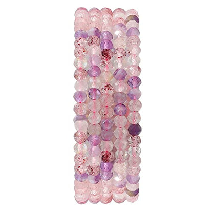 Natural Fluorite Beads 4x2mm 120pcs Faceted Rondelle Loose Semi Gemstone Beads for Jewelry Making Design (120 Count)