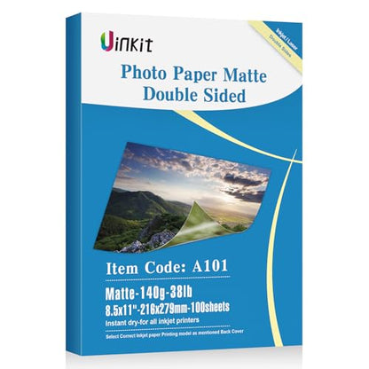 100 Sheets Thin Matte Presentation Paper Photo Double Sided 8.5x11 38lb 140gsm Printable on Both Sides Brochure Photos Picture Poster Playbill Flyer 6.5 Mil Coated for laser and Inkjet Printer