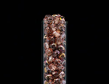 100 pcs of Faceted Fire Polished Pressed Czech Glass Beads 4mm (100 Count)