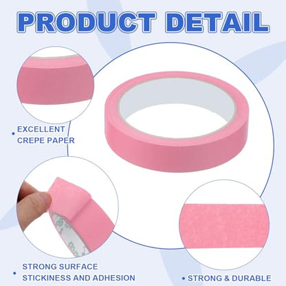 Masking Tape 0.8 Inch x 21 Yard Painter's Tape Pink Paint Tapes for DIY Crafts Arts Drawing Decoration Labeling Car Painting Artist Teachers