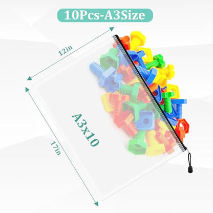 10pcs Mesh Zipper Pouch Bags (9 Count)