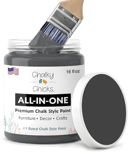 Gun Metal Gray 16 Fl Oz Chalk Paint for Furniture All in One