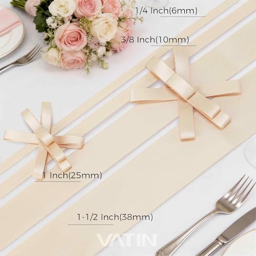 Beige Satin Ribbon 3 (150 Foot)