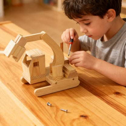 Wood Vehicle Building Toy Kit