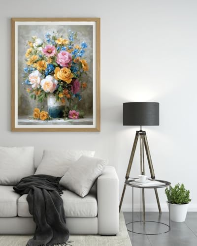 14 ct Counted Cross Stitch Kits for Adults Flowers Cross Stitch Patterns Stamped Printed Cross Stitch Kits