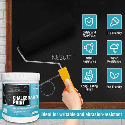 Chalkboard Paint Black Chalk Board Paint for Wood (12 Fl Oz)