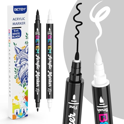 2 Black & White Paint Markers for Glass (10 Count)
