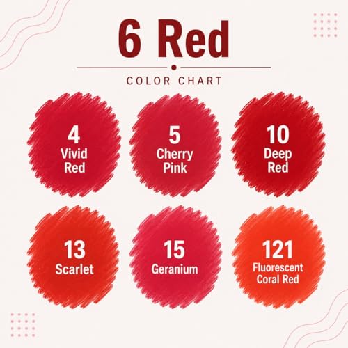 6 Pack Red Alcohol Markers (6 Count)